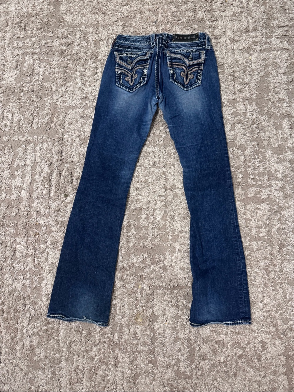 Rock Revival Women's Indigo Boot Cut Jeans with Embroidered Pockets